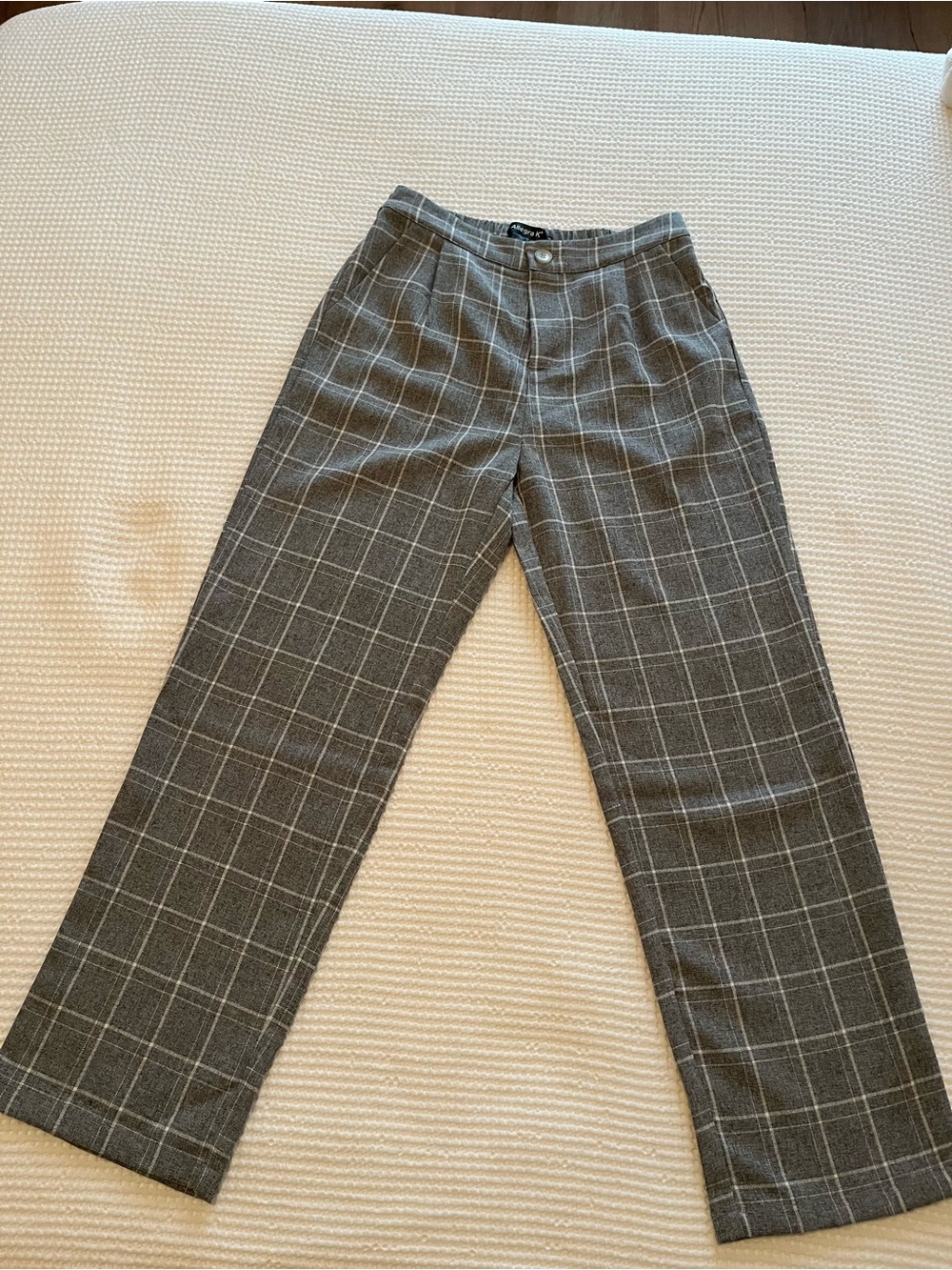 Gray Windowpane woman Dress Pants